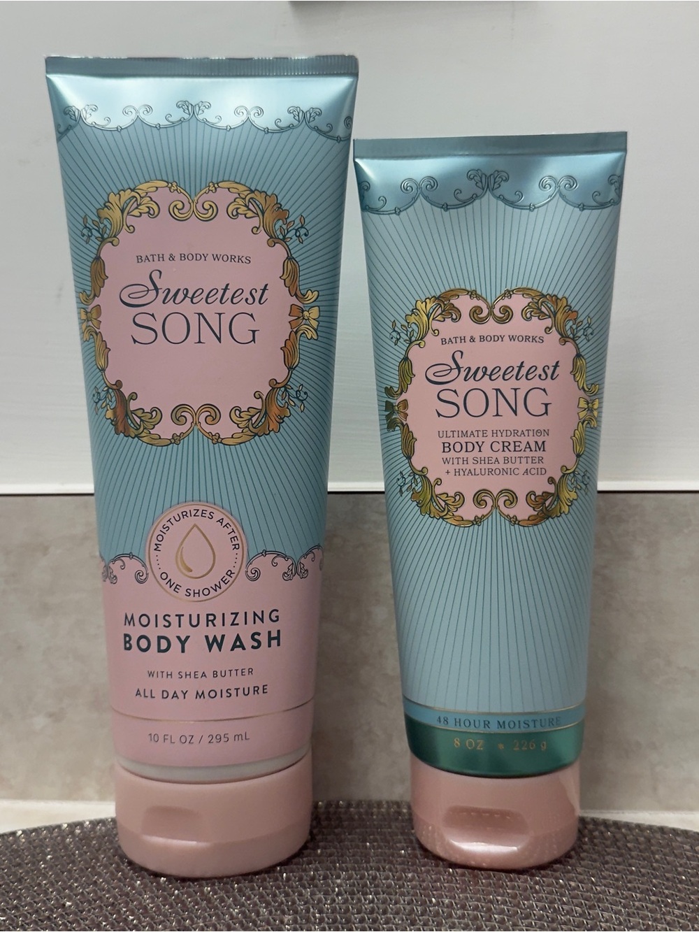 NWT Bath & Body Works Sweetest Song Moisturizing Body Wash & Cream Set BBW